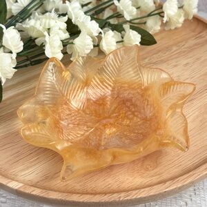 Gold and Clear Open Flower Resin Dish